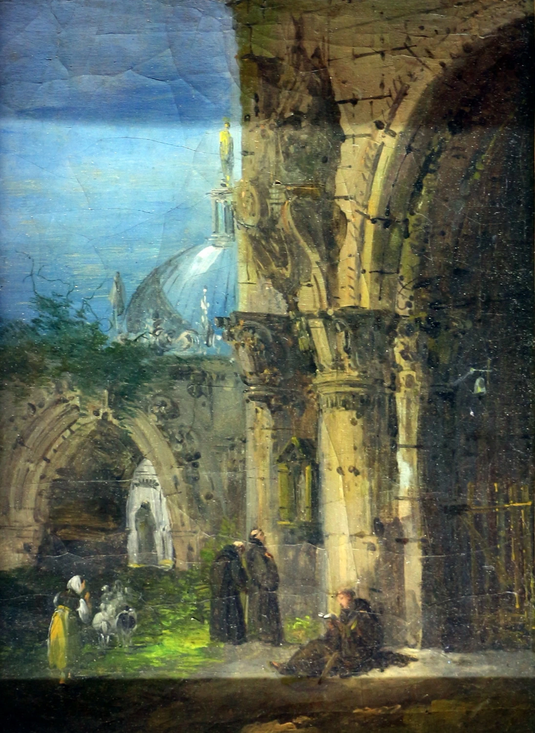 Frati all'ingresso di una cattedrale, 1825 - 30 ca., Fondazione Cavallini Sgarbi